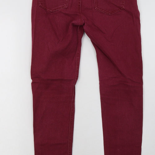 Boohoo Womens Purple  Cotton Skinny Jeans Size 8 L30 in Regular Button