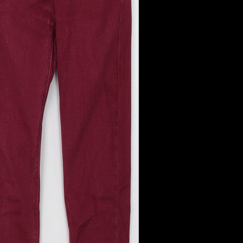 Boohoo Womens Purple  Cotton Skinny Jeans Size 8 L30 in Regular Button