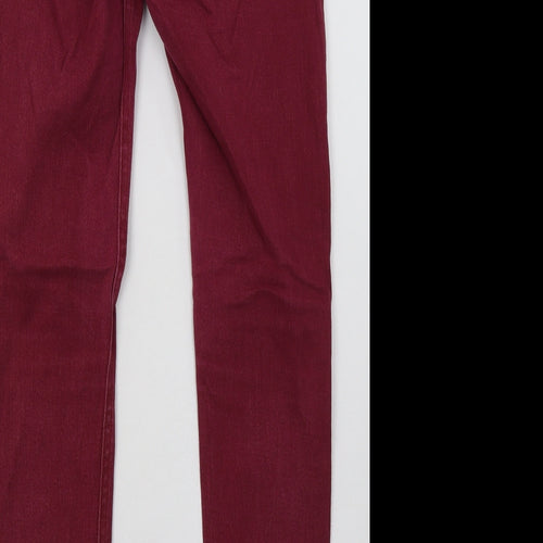 Boohoo Womens Purple  Cotton Skinny Jeans Size 8 L30 in Regular Button