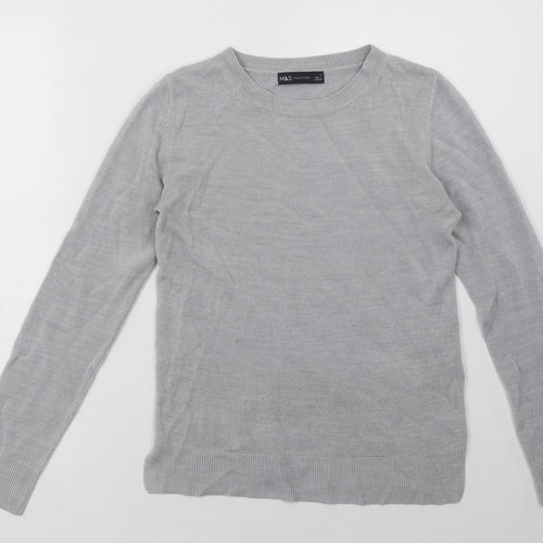 Marks and Spencer Womens Grey  Acrylic Pullover Sweatshirt Size 6  Pullover