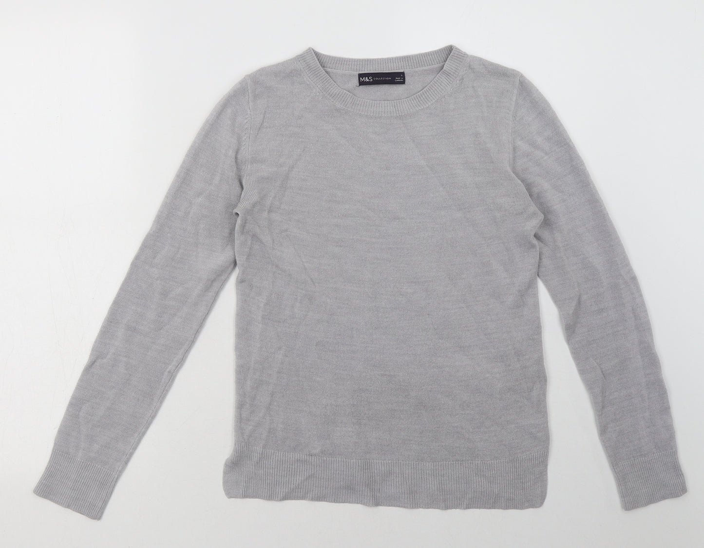 Marks and Spencer Womens Grey  Acrylic Pullover Sweatshirt Size 6  Pullover