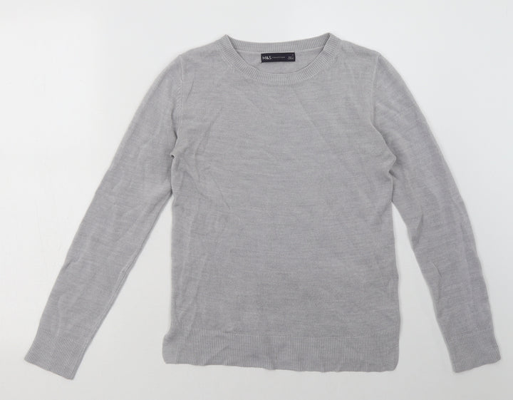 Marks and Spencer Womens Grey  Acrylic Pullover Sweatshirt Size 6  Pullover