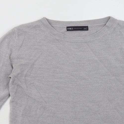 Marks and Spencer Womens Grey  Acrylic Pullover Sweatshirt Size 6  Pullover