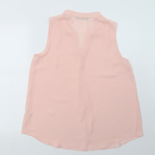 vonmarch Womens Pink  Polyester Basic Blouse Size 14 V-Neck