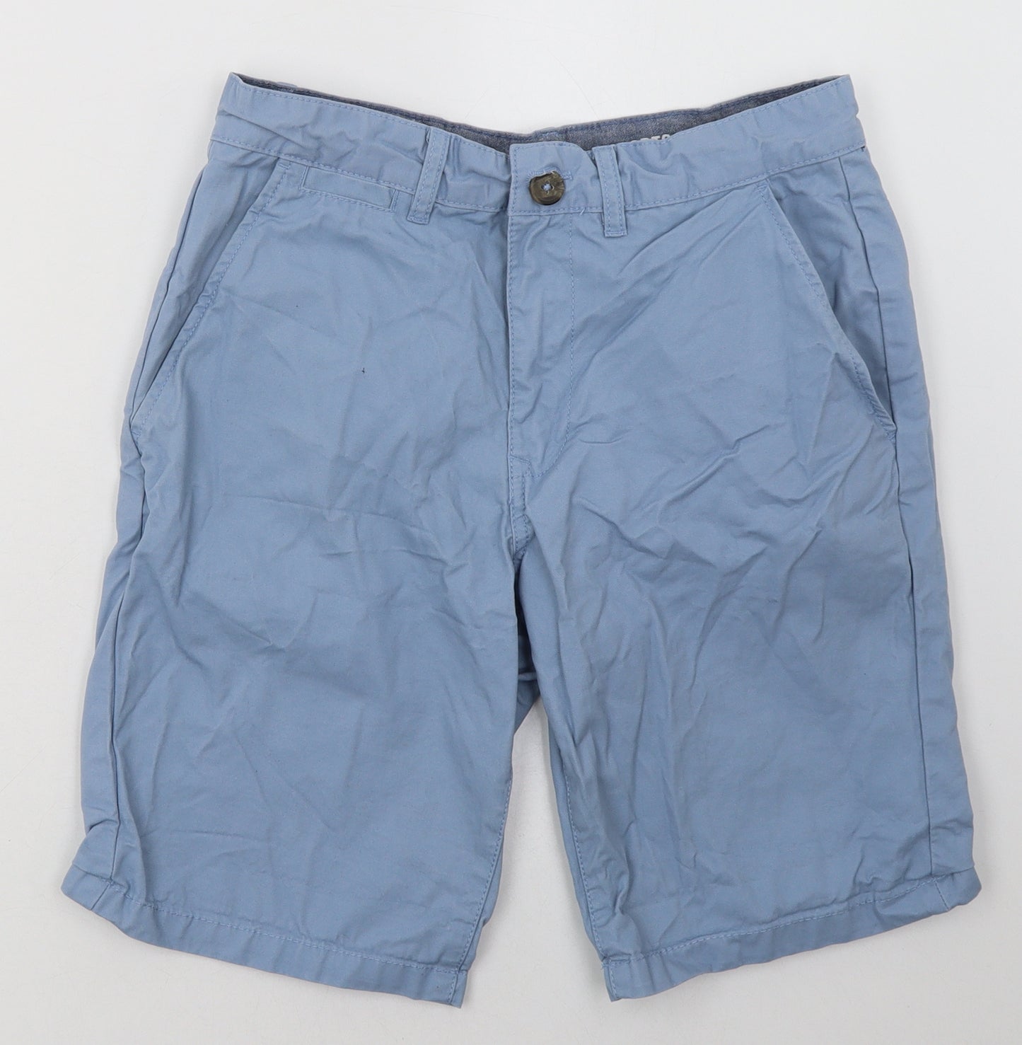 F&F Mens Blue  Cotton Chino Shorts Size 30 L10 in Regular Button