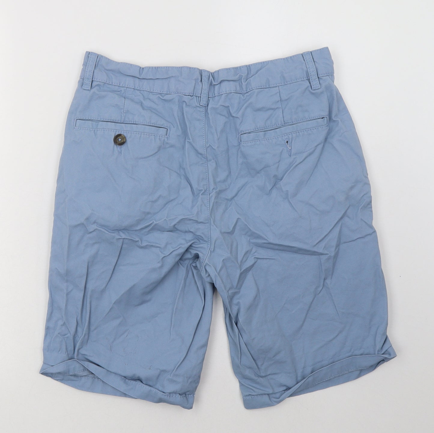 F&F Mens Blue  Cotton Chino Shorts Size 30 L10 in Regular Button
