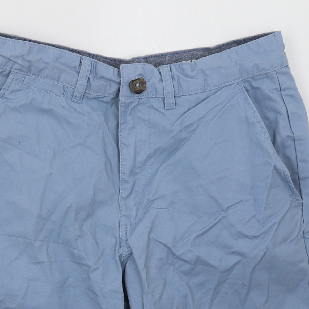 F&F Mens Blue  Cotton Chino Shorts Size 30 L10 in Regular Button