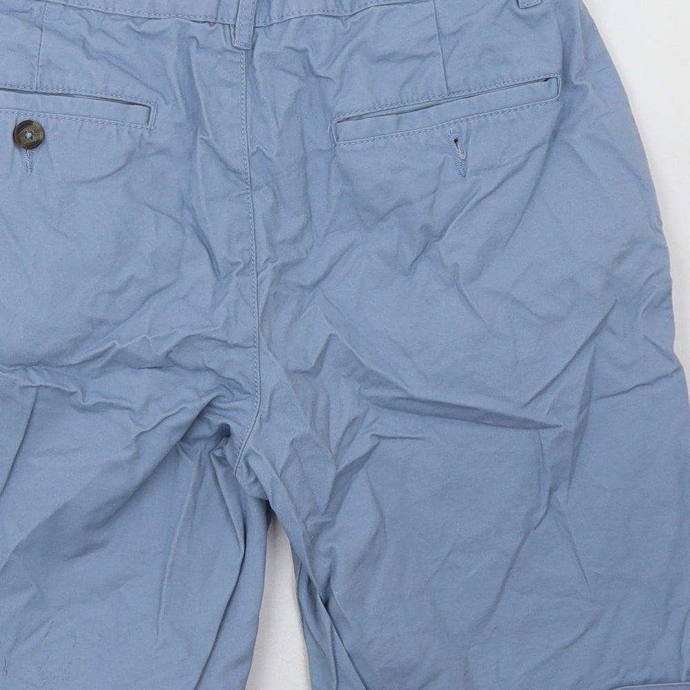 F&F Mens Blue  Cotton Chino Shorts Size 30 L10 in Regular Button
