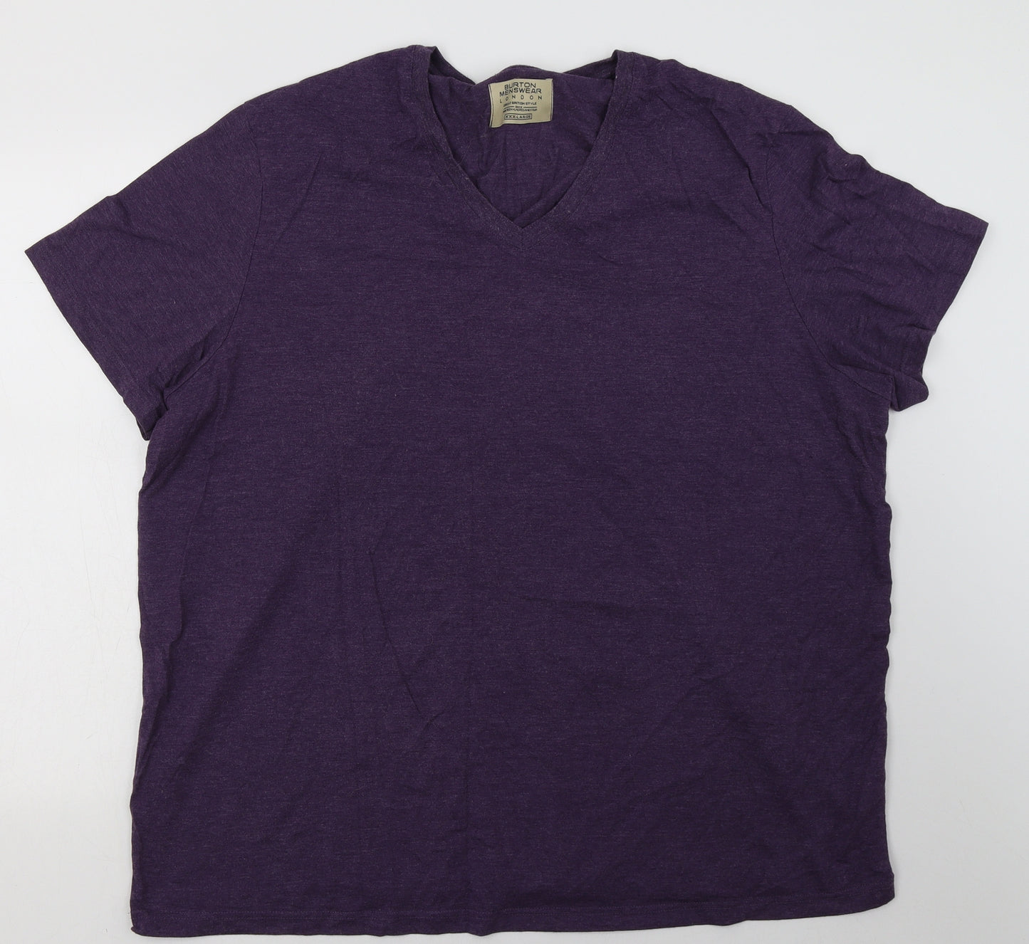 Burton Mens Purple  Cotton  T-Shirt Size M V-Neck