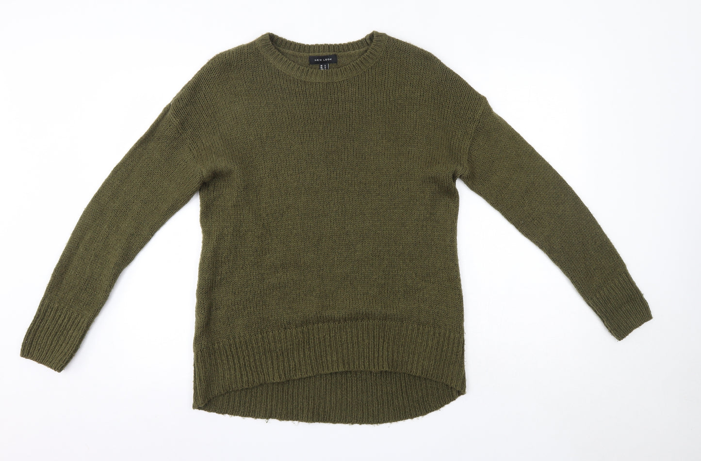 New Look Womens Green Round Neck  Acrylic Pullover Jumper Size S
