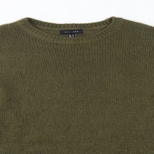 New Look Womens Green Round Neck  Acrylic Pullover Jumper Size S