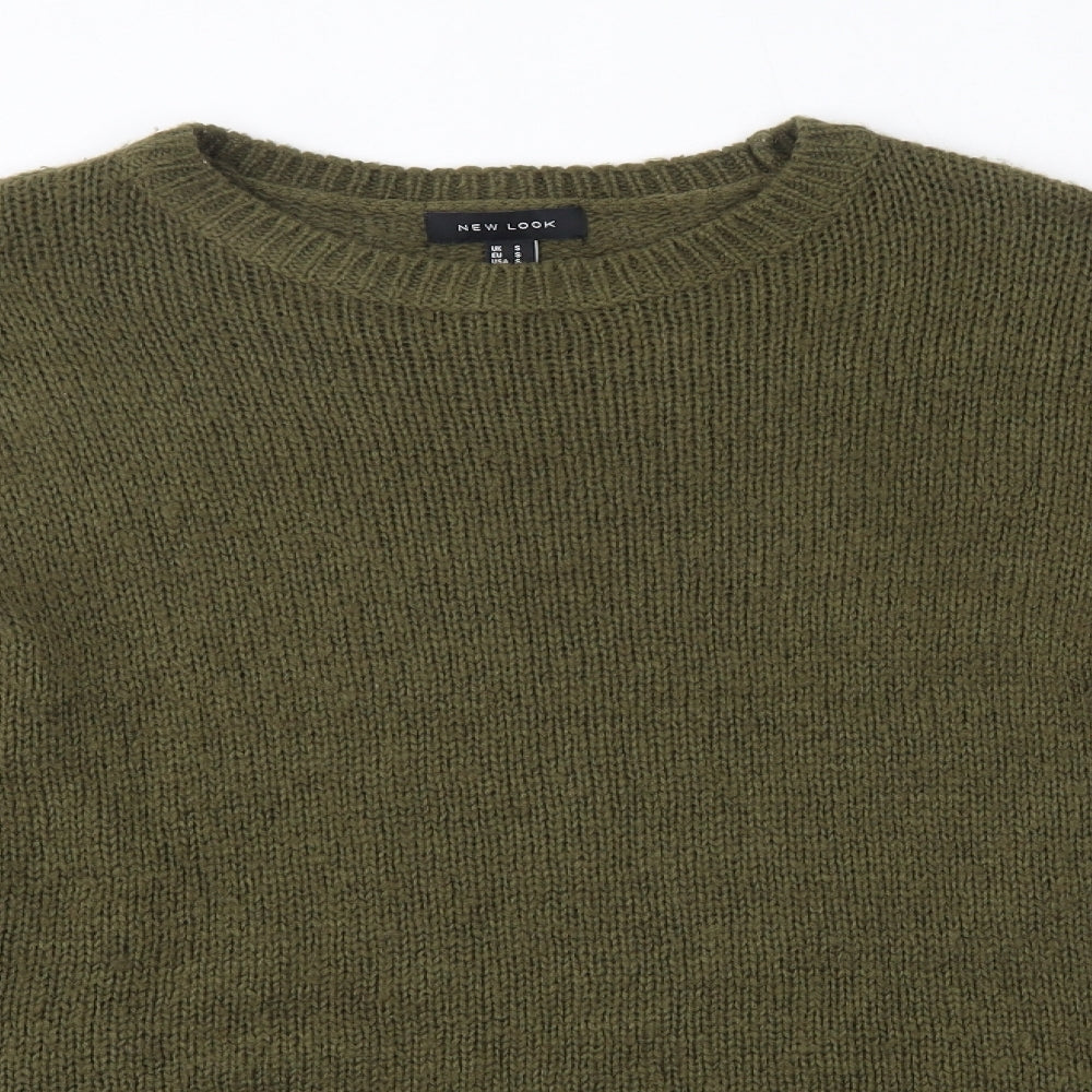 New Look Womens Green Round Neck  Acrylic Pullover Jumper Size S