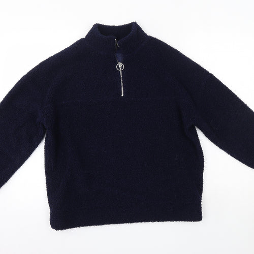 New Look Womens Blue High Neck  Polyester Pullover Jumper Size 8