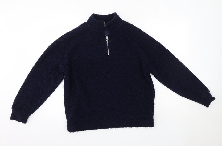 New Look Womens Blue High Neck  Polyester Pullover Jumper Size 8