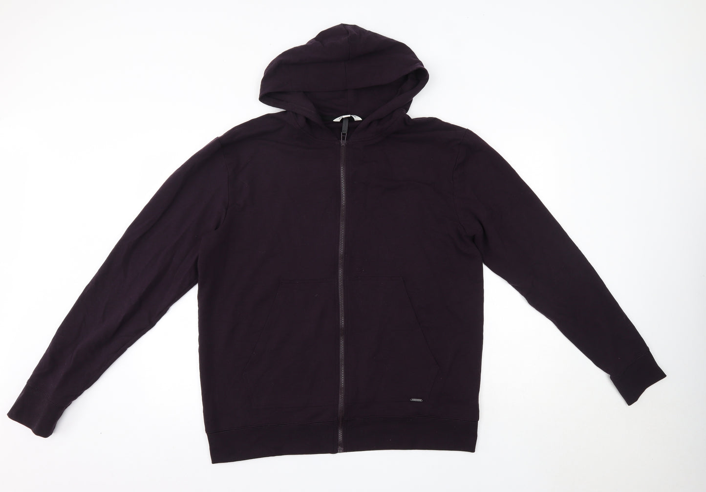 M&S Mens Purple  Lyocell Full Zip Hoodie Size L   - Autograph