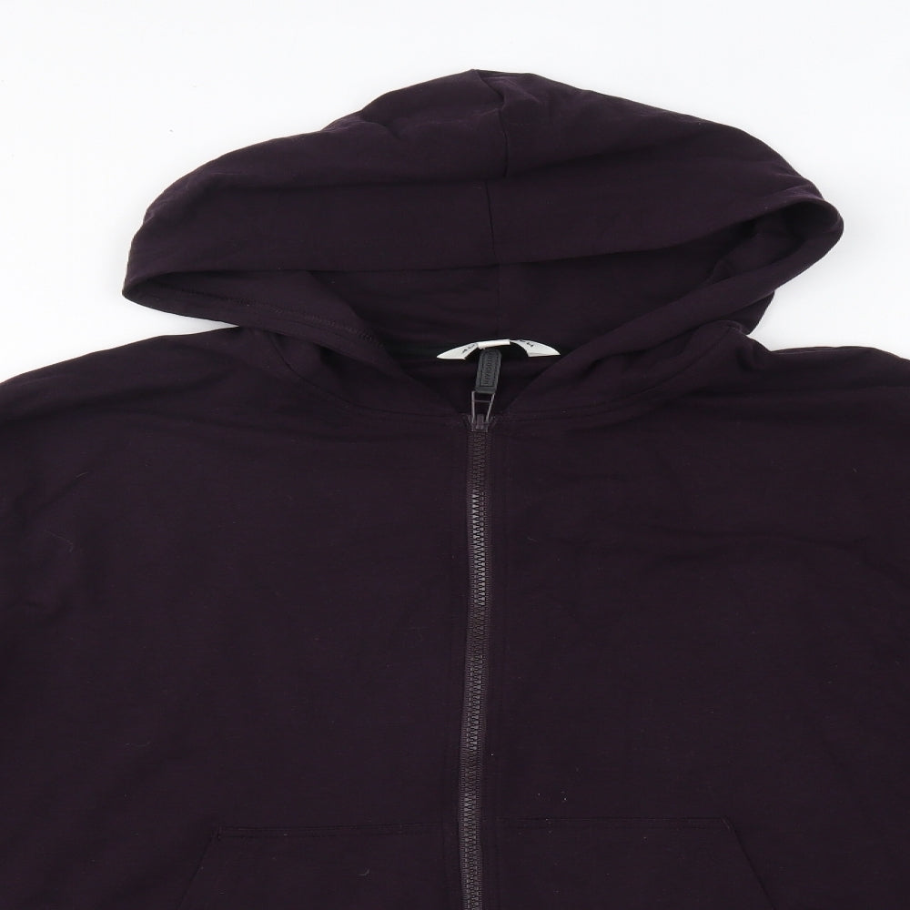 M&S Mens Purple  Lyocell Full Zip Hoodie Size L   - Autograph