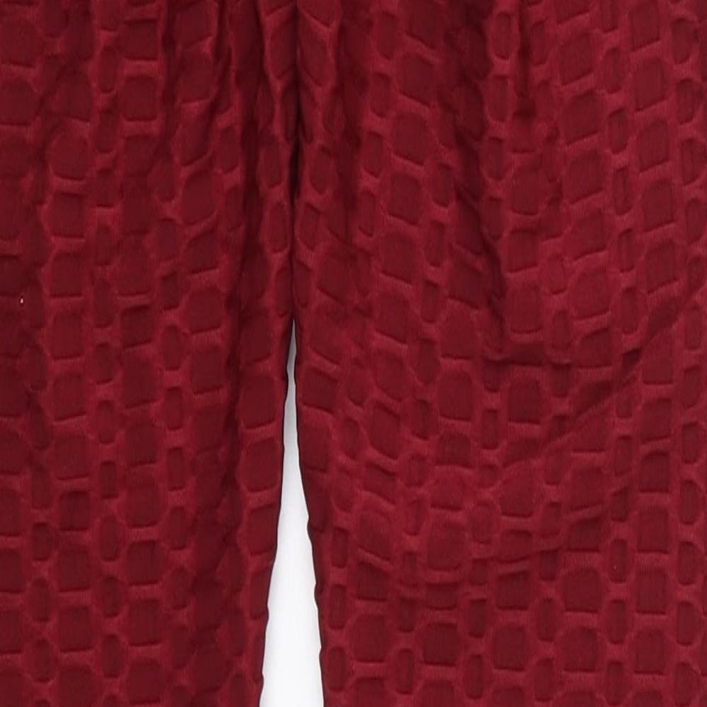 Preworn Womens Red  Polyester Jogger Leggings Size M L27 in   - Ruffled