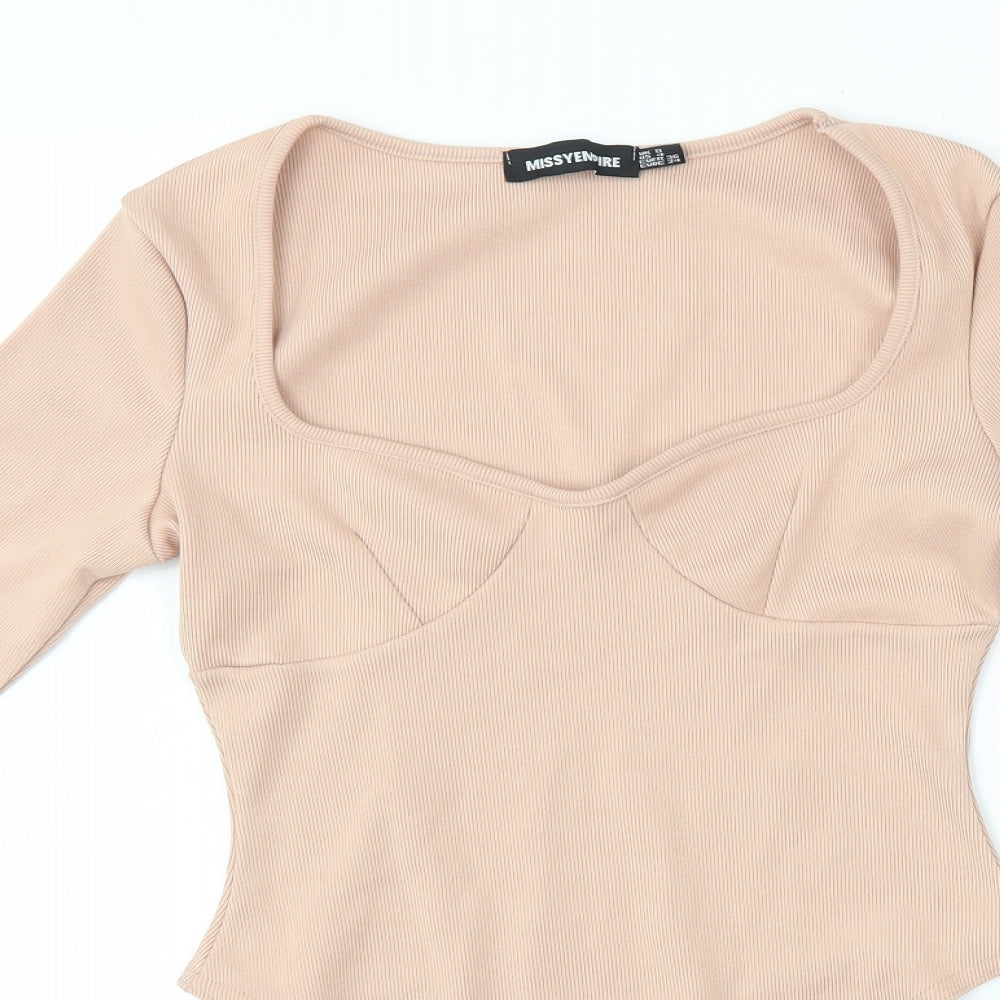 Missyempire Womens Pink  Polyester Bodysuit One-Piece Size 8