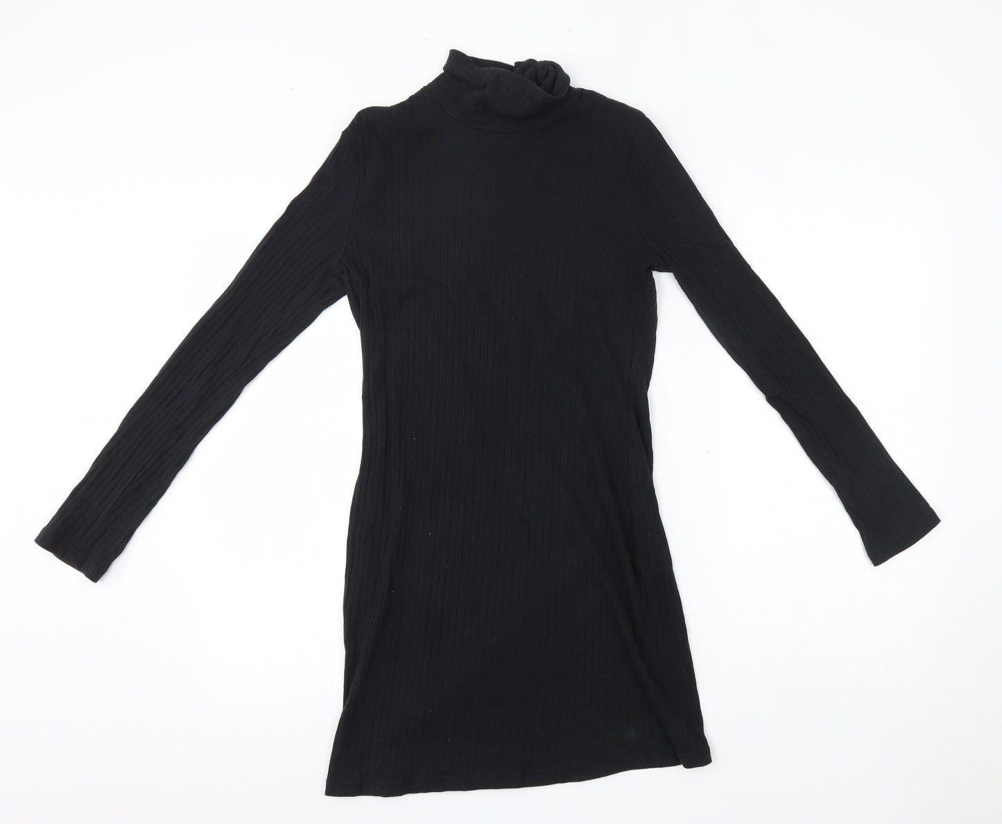 SheIn Womens Black  Cotton Jumper Dress  Size M  High Neck