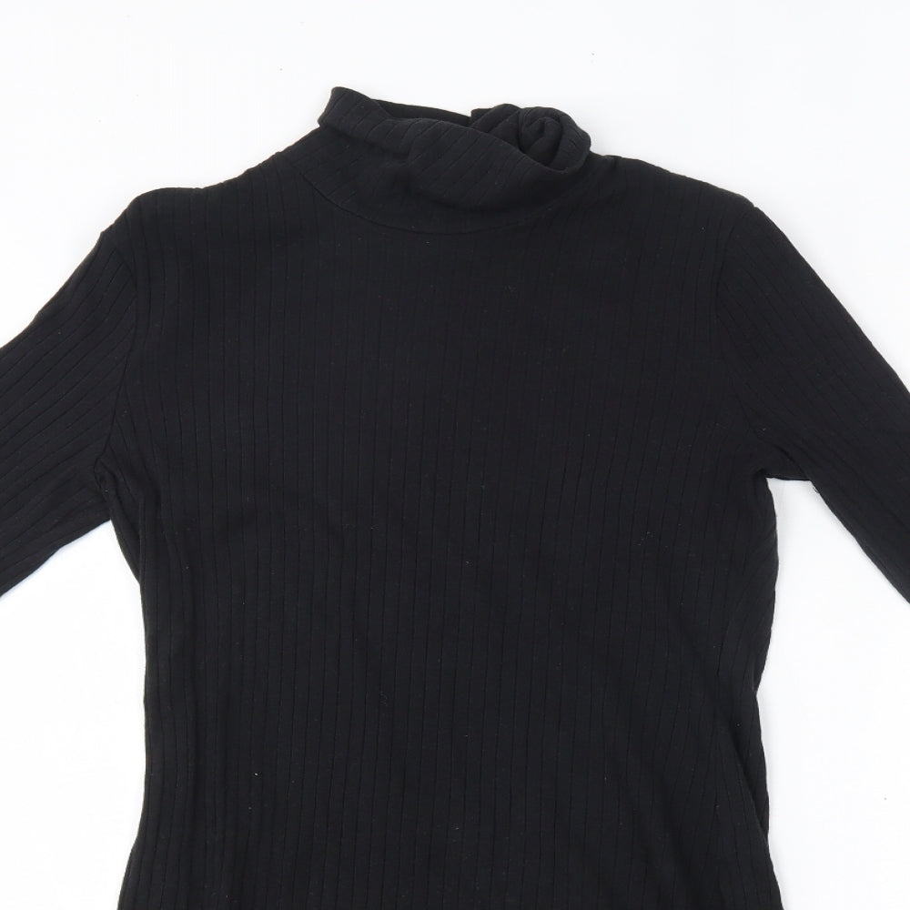 SheIn Womens Black  Cotton Jumper Dress  Size M  High Neck
