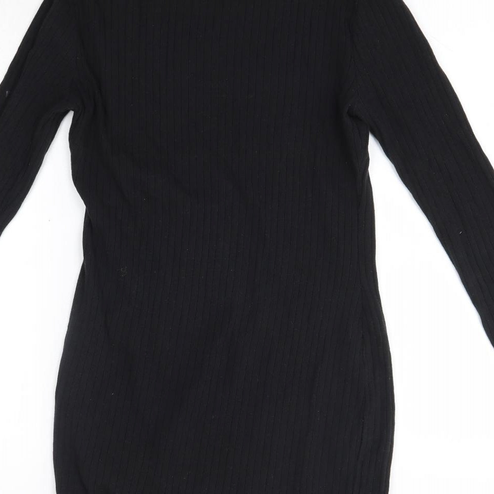 SheIn Womens Black  Cotton Jumper Dress  Size M  High Neck