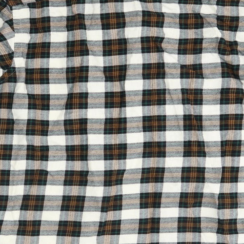 H&M Mens Green Check Cotton  Button-Up Size M Collared