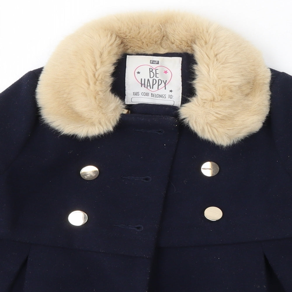 F&F Girls Blue   Parka Coat Size 2-3 Years