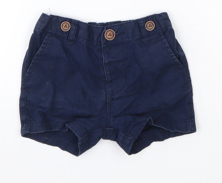 NEXT Baby Blue 100% Cotton Cropped Trousers Size 6-9 Months - Shorts