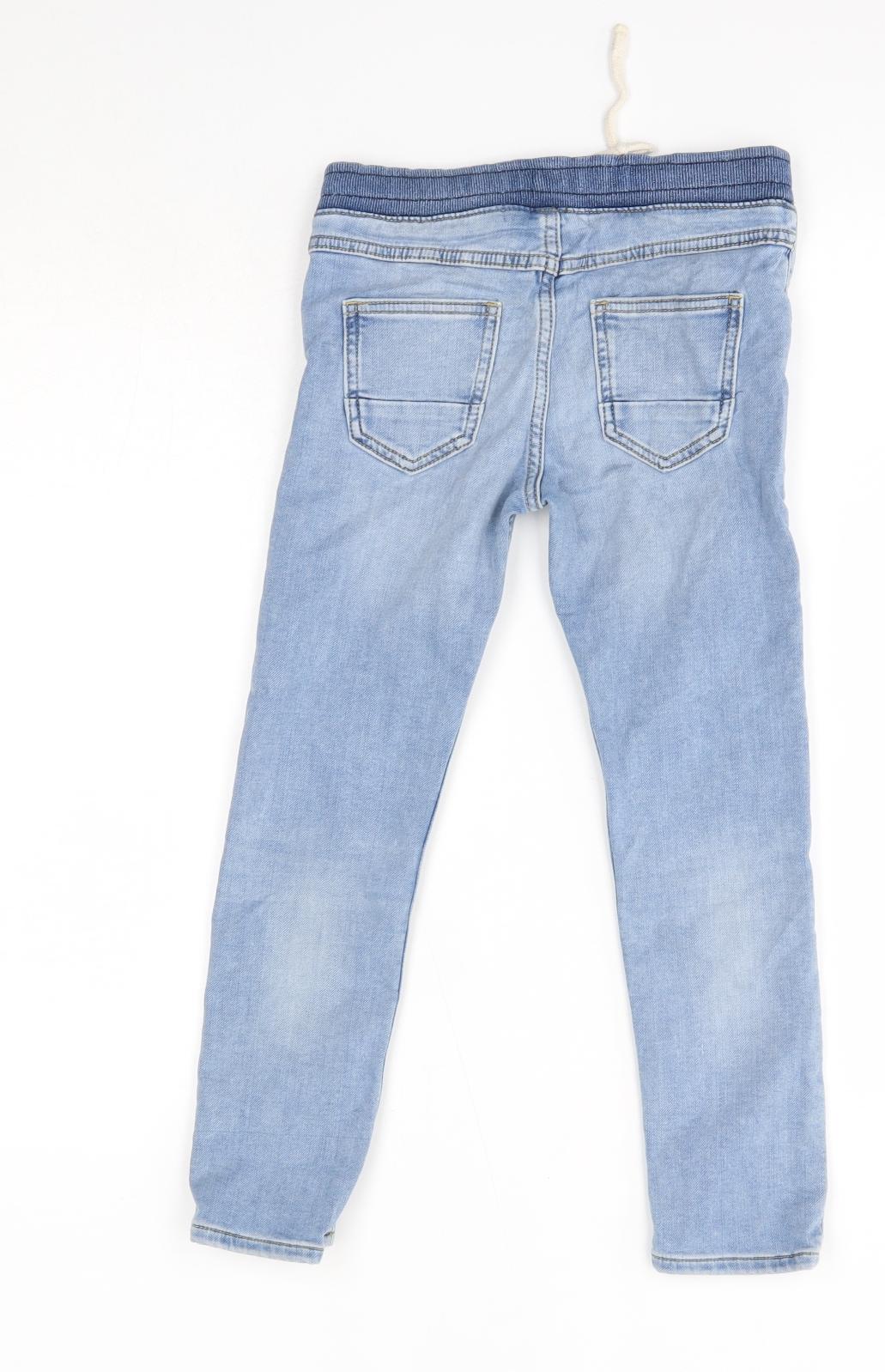 M&S Boys Blue  Cotton Skinny Jeans Size 6-7 Years  Regular