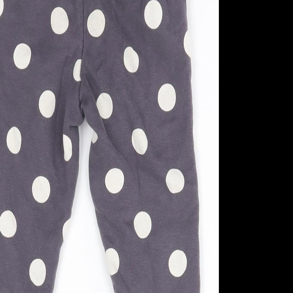 George Girls Grey Polka Dot Cotton Jogger Trousers Size 2-3 Years  Regular