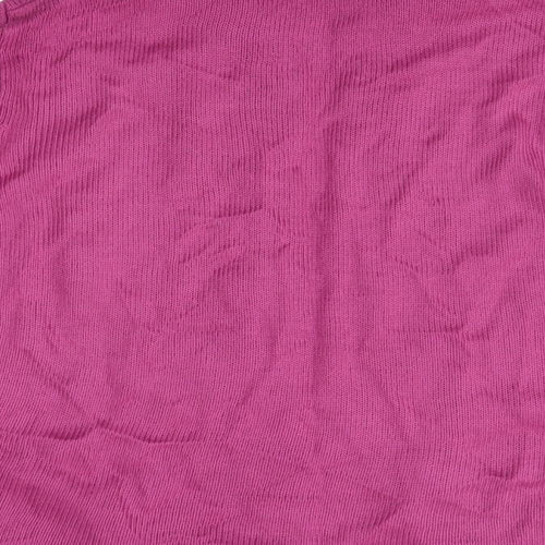BM Womens Pink Collared  Acrylic Cardigan Jumper Size S