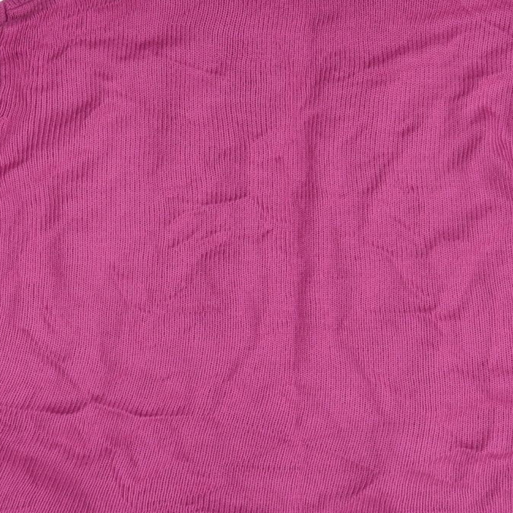 BM Womens Pink Collared  Acrylic Cardigan Jumper Size S
