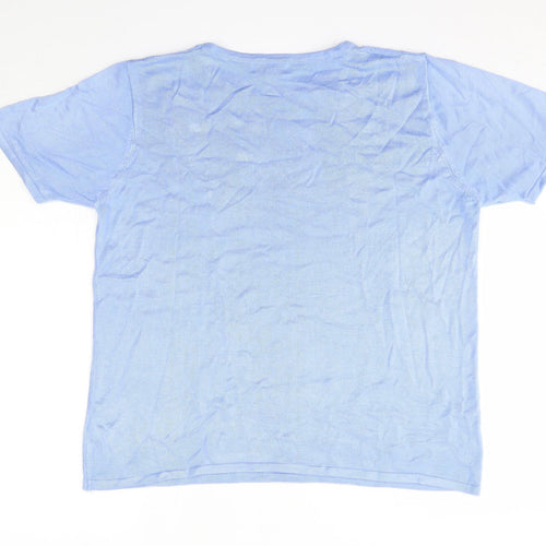 Fay Louise Womens Blue  Acrylic Basic Blouse Size M Round Neck