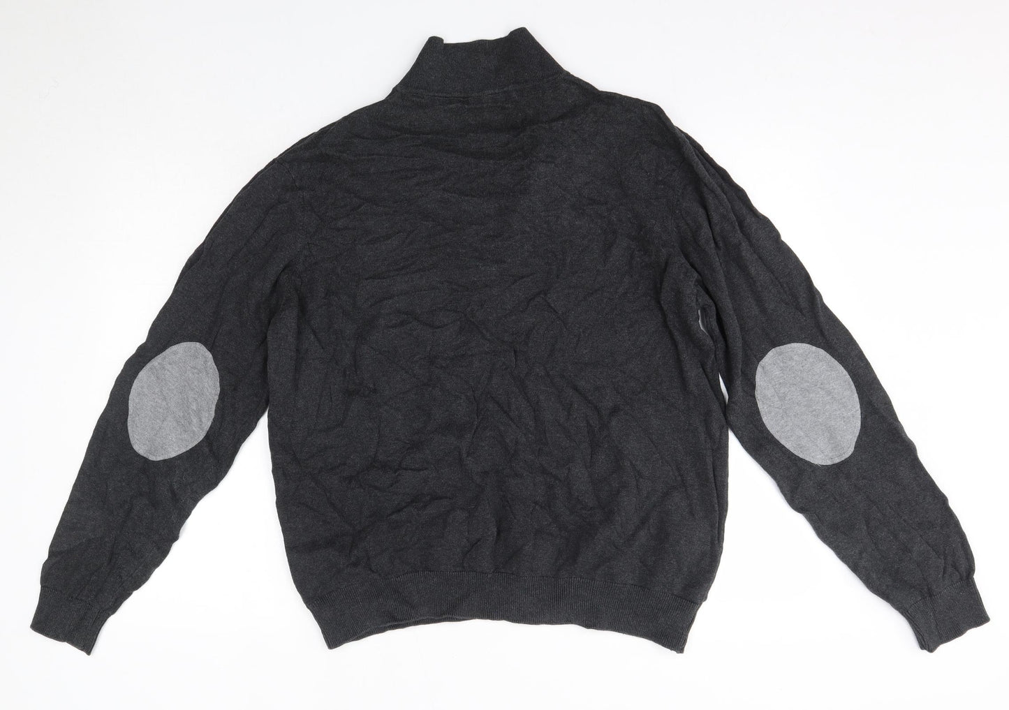 Kensington Mens Grey Collared  Cotton Pullover Jumper Size 2XL