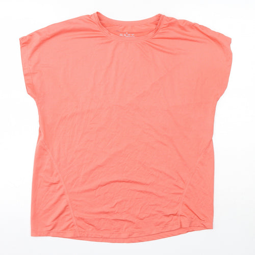 Workout Womens Pink  Polyester Basic Casual Size S Round Neck