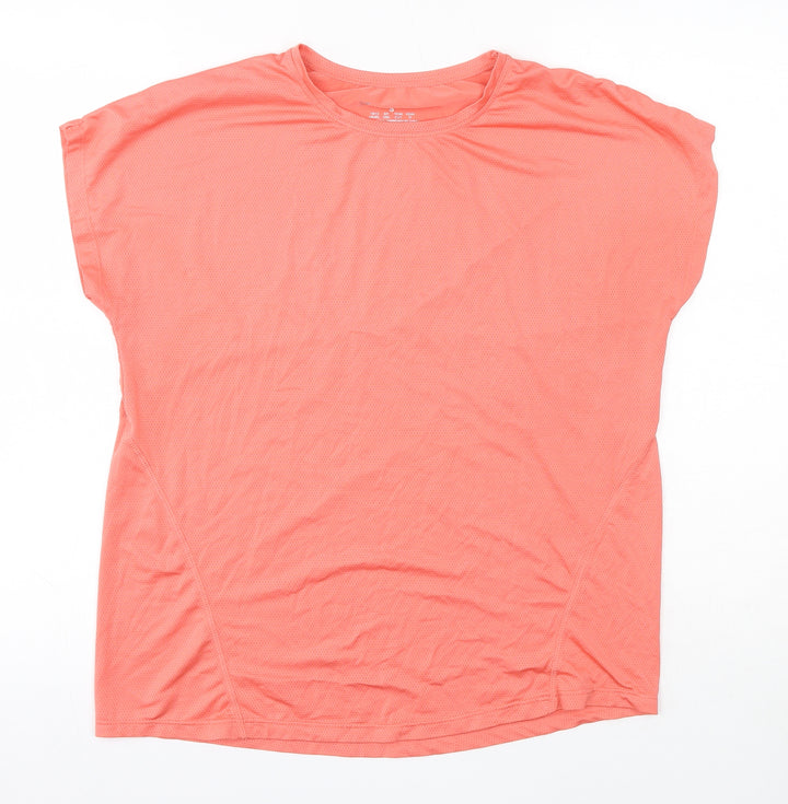 Workout Womens Pink Polyester Basic Casual Size S Round Neck