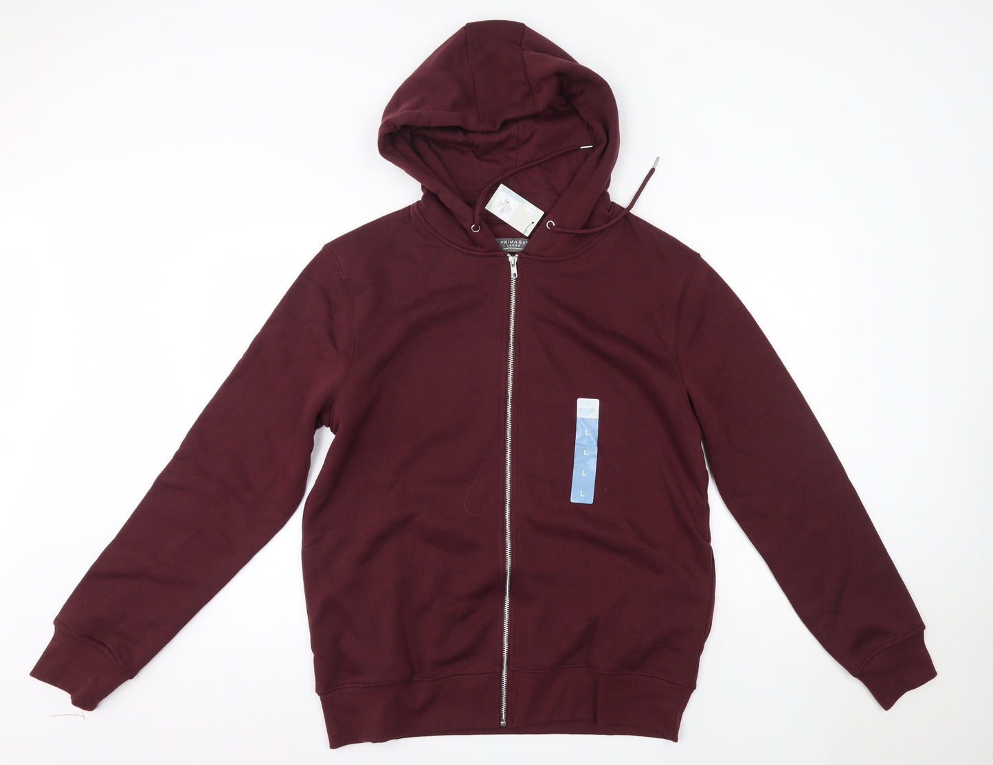 Primark Mens Purple  Cotton Full Zip Hoodie Size L