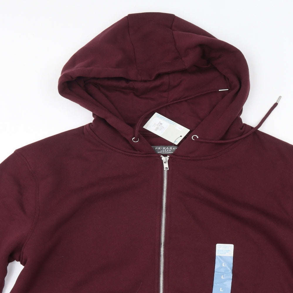 Primark Mens Purple  Cotton Full Zip Hoodie Size L