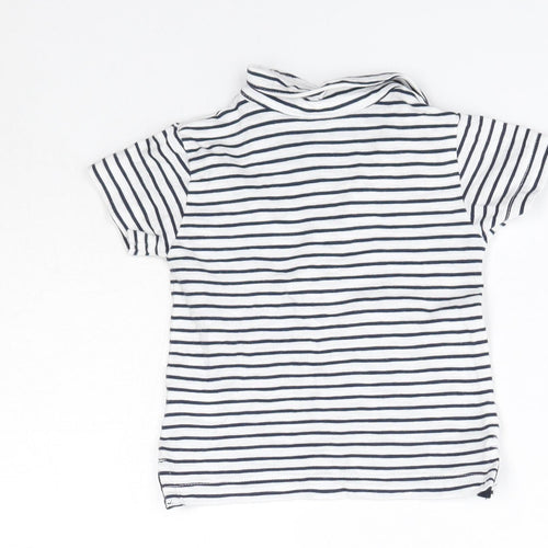NEXT Baby Blue Striped 100% Cotton Basic T-Shirt Size 3-6 Months Collared