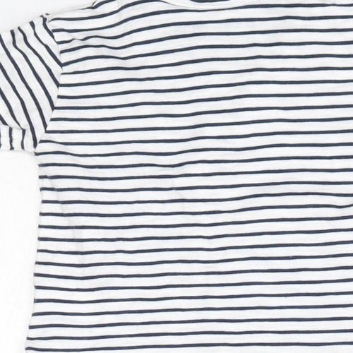 NEXT Baby Blue Striped 100% Cotton Basic T-Shirt Size 3-6 Months Collared
