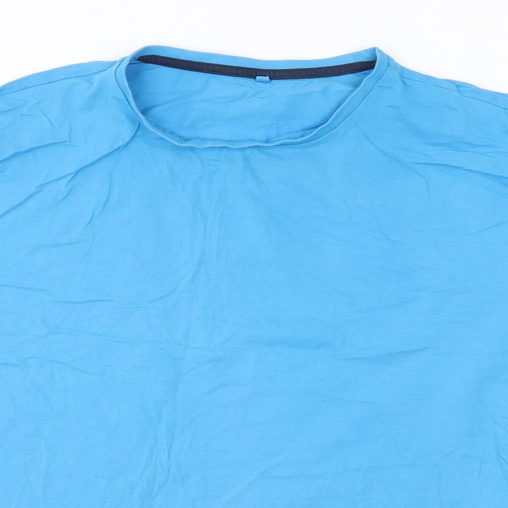 George Mens Blue  Cotton  T-Shirt Size 3XL Round Neck