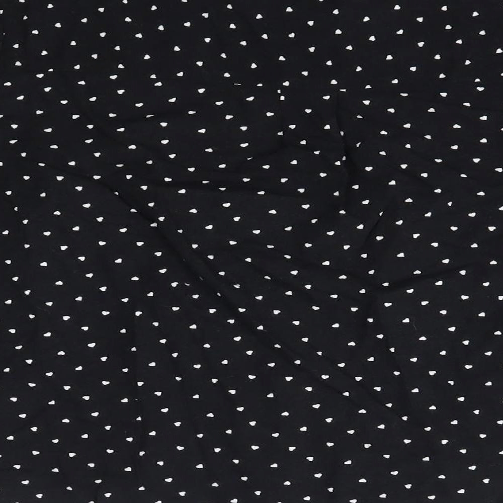 New Look Womens Black Polka Dot Viscose Basic Button-Up Size 10 Collared - Love Hearts