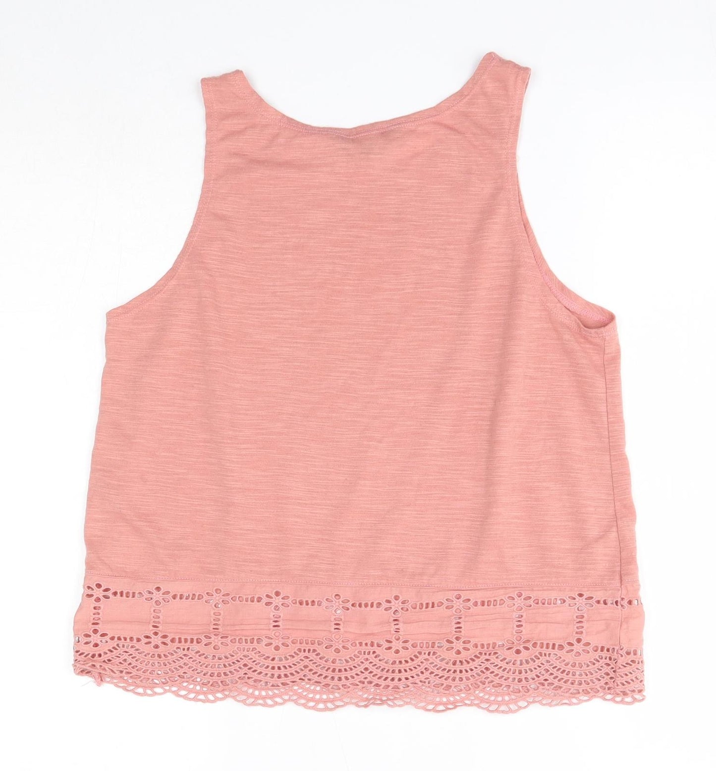 New Look Womens Pink  Polyester Basic Tank Size 10 Round Neck