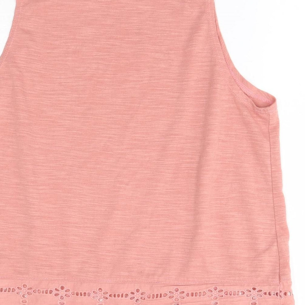 New Look Womens Pink  Polyester Basic Tank Size 10 Round Neck