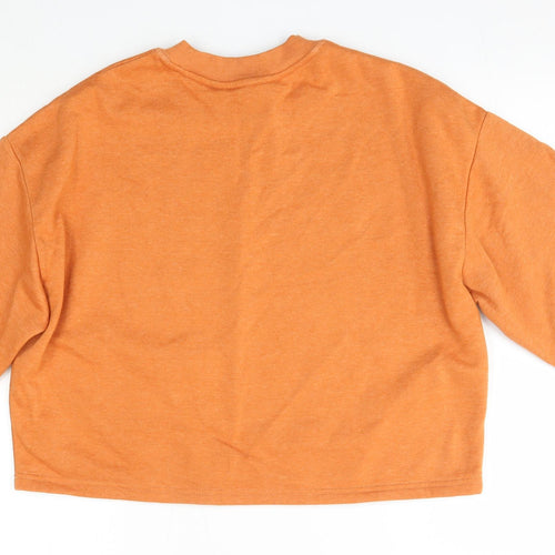 Primark Womens Orange Round Neck  Cotton Pullover Jumper Size M