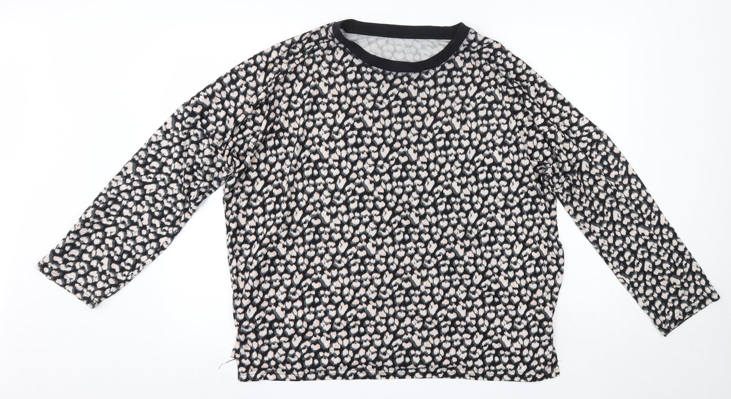 Peacocks Womens Multicoloured Animal Print Polyester Basic Blouse Size 14 Round Neck - Loungewear