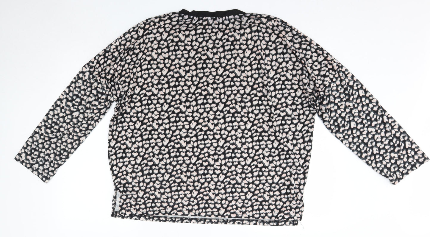 Peacocks Womens Multicoloured Animal Print Polyester Basic Blouse Size 14 Round Neck - Loungewear