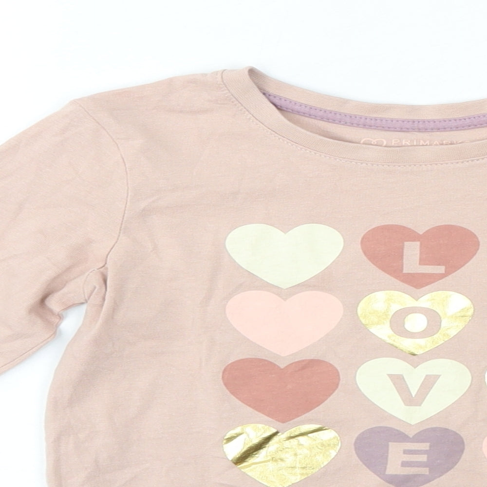 Primark Girls Brown  100% Cotton Basic Casual Size 7-8 Years Round Neck