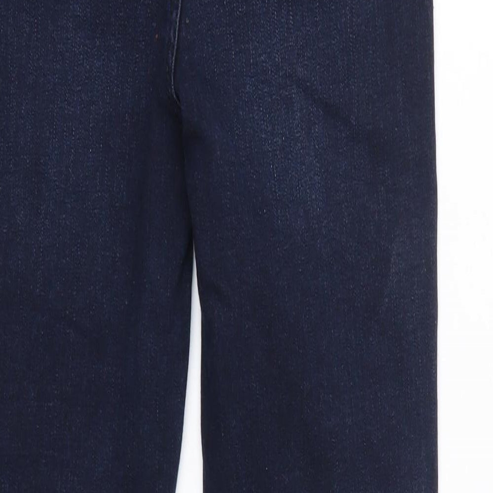 M&S Womens Blue  Cotton Flared Jeans Size 8 L29 in Slim