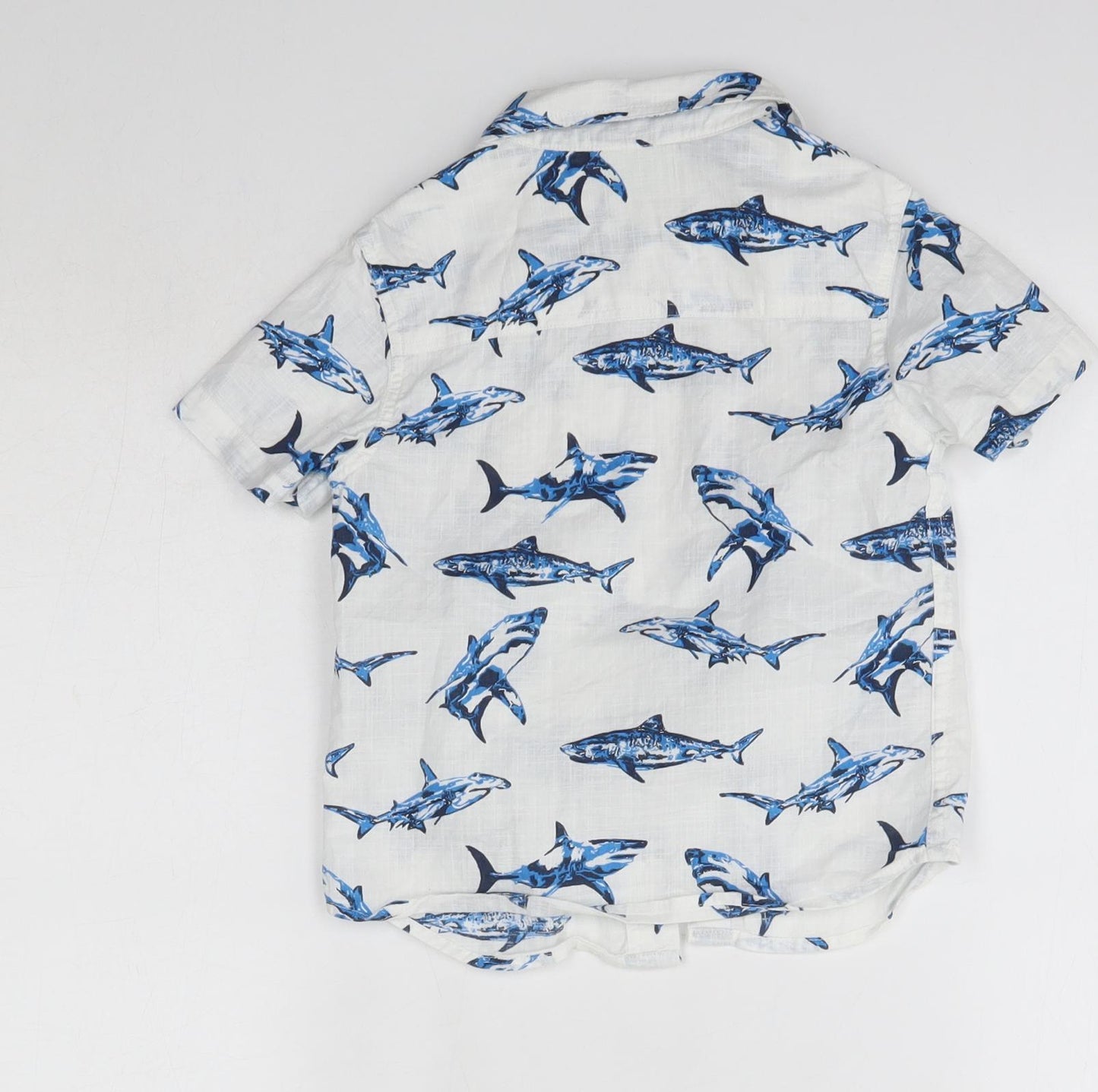 Mountain Warehouse Boys White  Cotton Basic Button-Up Size 3-4 Years Collared  - Shark